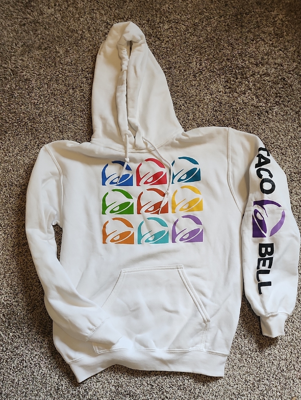 Taco Bell Multicolor Logo White Hoodie